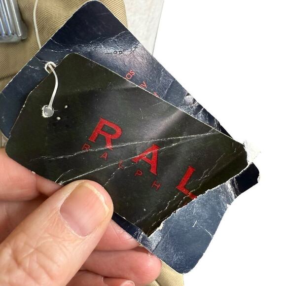 Vtg Y2k Rare Ralph By Ralph Lauren Plaid Label Tan Khaki Shorts Chinos Sz 8 - Picture 2 of 13